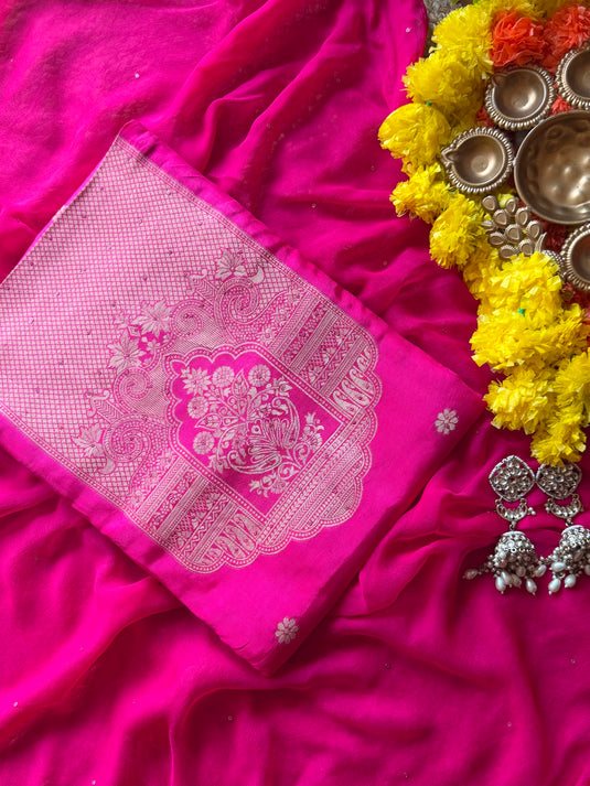 Maharani neck dolla silk suit set