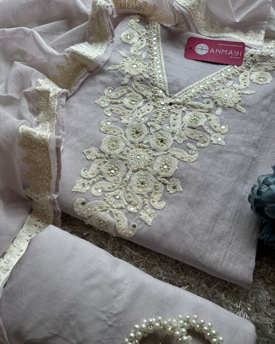 Mul Chanderi Dori mirror work suit set