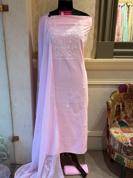 Pure cotton karachi work suit set with Kota dupatta