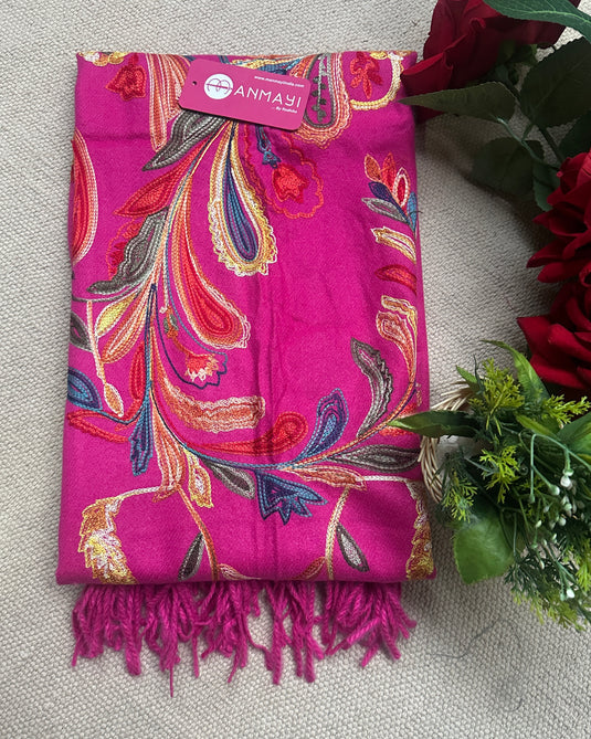 Coloured aari work soft stoles