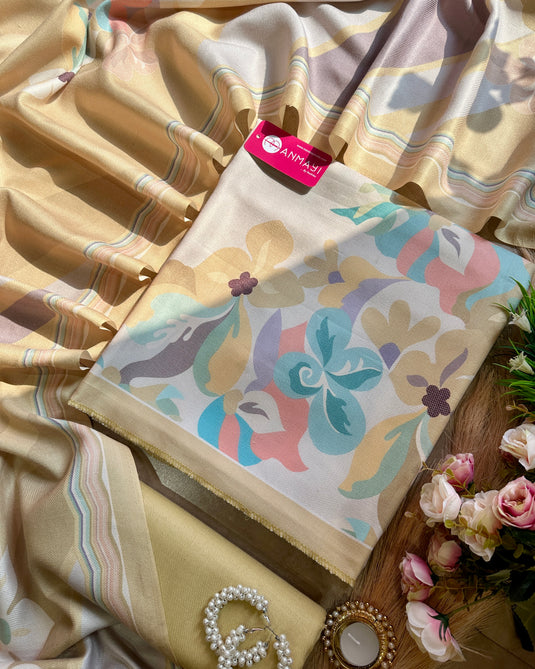 Creamy floral fun spun suit set