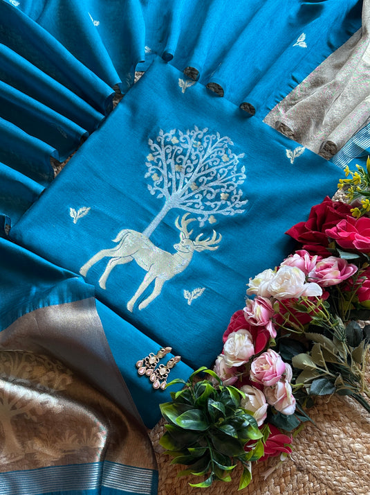 Deer forest Jamdani suit set