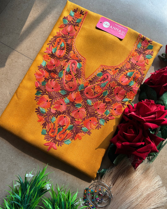 Bright aari work Kashmiri coord sets (Unstitched)