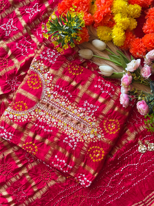 Ghadchola pure gajji silk suit set