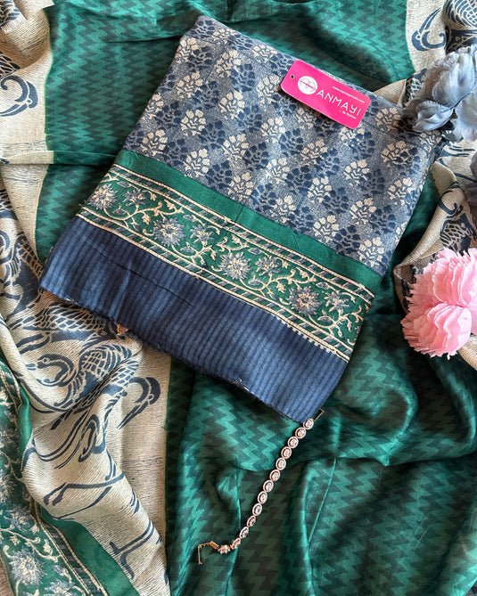 Pure Maheshwari block print suit set