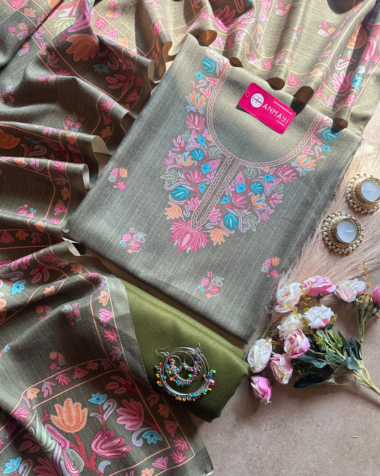 Printed Kullu soft spun suit set