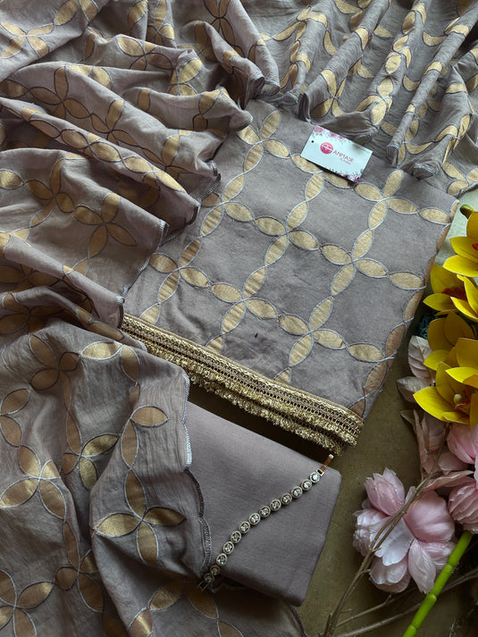 Gotta work mauve mul cotton suit set