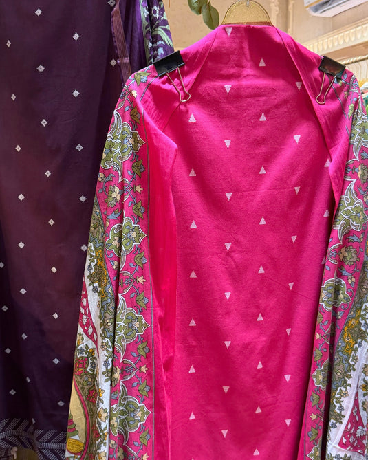 Digital dupatta pure handloom weave cotton suit set