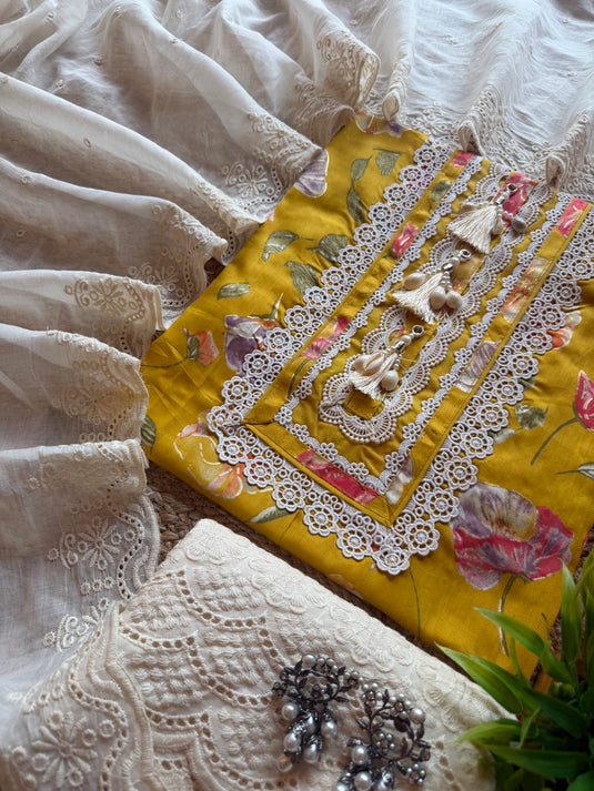 Highlighted gold petals modal suit set