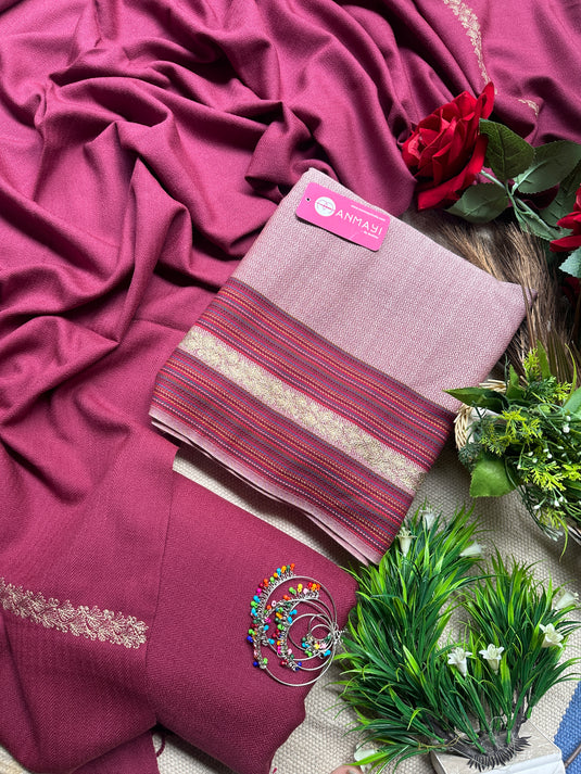 Kullu Weaving merino wool suits with golden thread