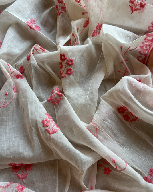 Panel block print suit embroidered suit with embroidered cotton dupatta