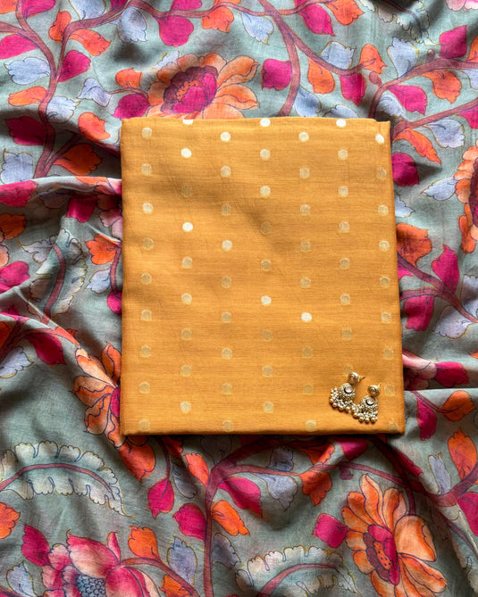 Mul Banarasi festive suits with kalamkari dupatta