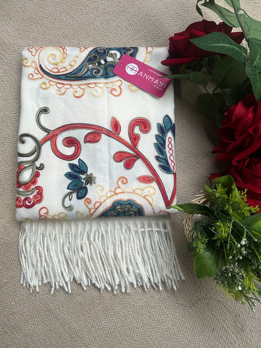 Coloured aari work soft stoles