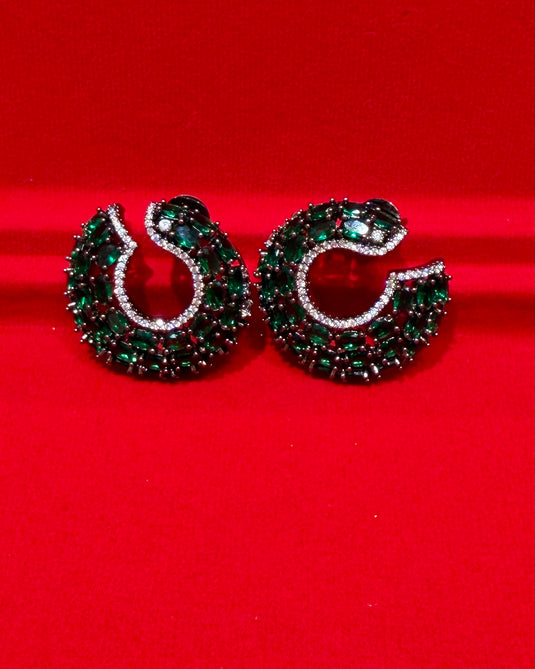 Metallic coloured stone hoops