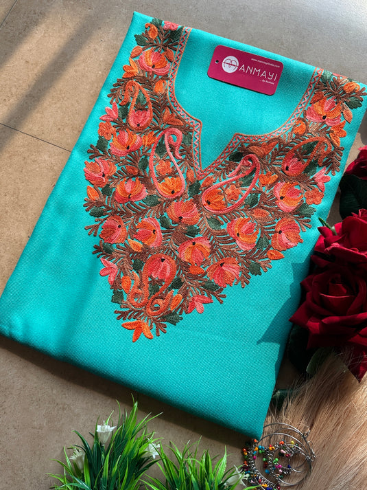 Bright aari work Kashmiri coord sets (Unstitched)