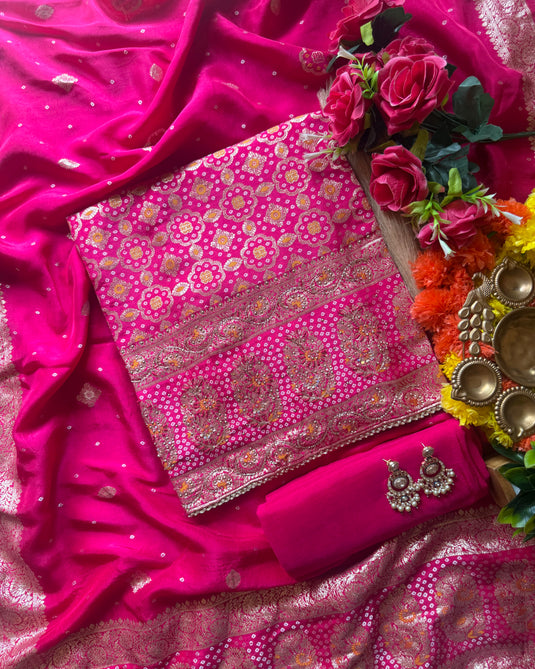 Dolla silk jaal jacquard suit set