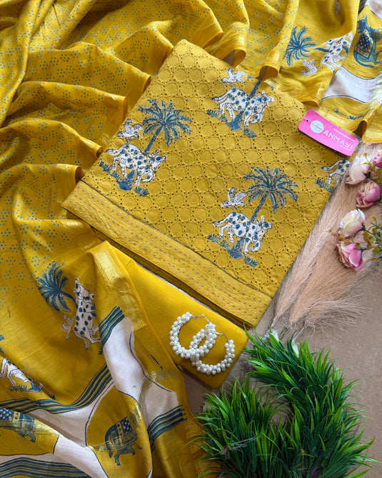 Hakooba pure cotton pichwai suit set