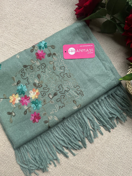 Multi coloured Kashmiri Jaal work stoles