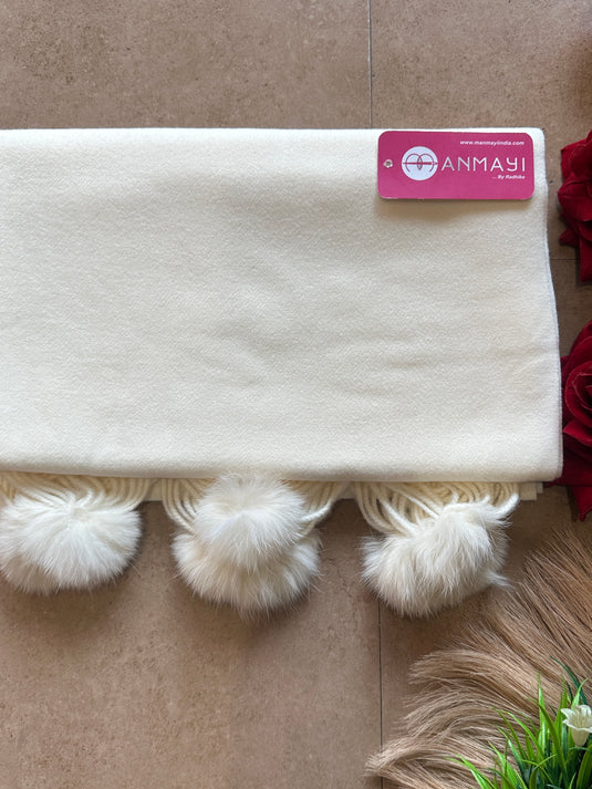 Hana plain Pom Pom soft stole