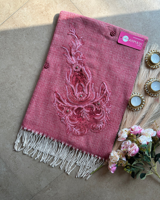 Elisa soft stole with organza patch