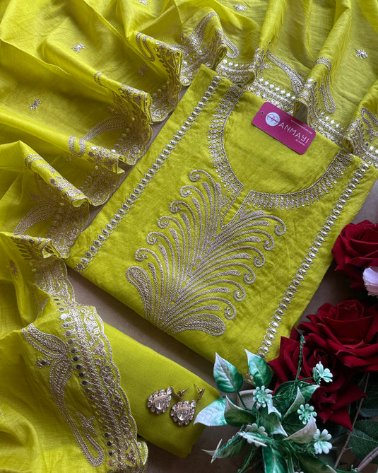 Splash festive mul chanderi dori work suit set