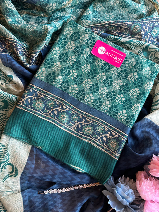 Pure Maheshwari block print suit set