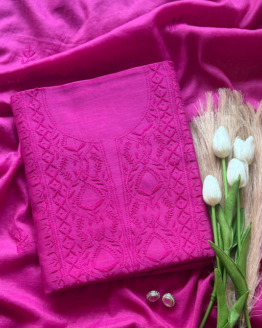 Bakhiya chikankari pure mul suit set
