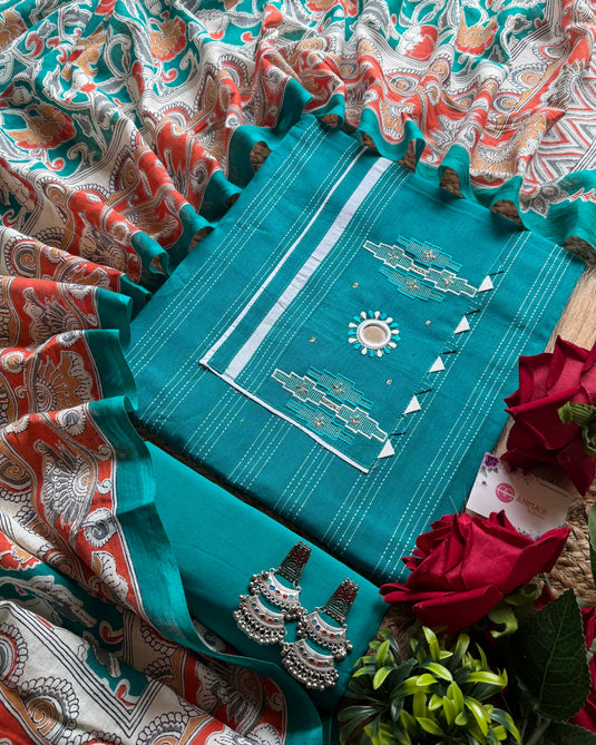 Ancient weave handloom cotton suit set