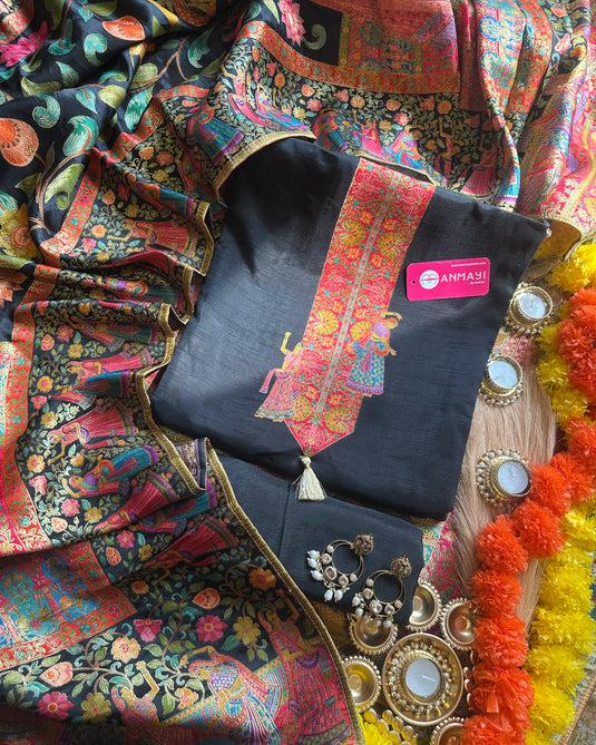 Kani weave silk suit set