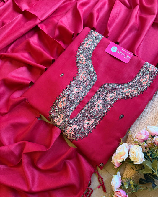 Woollen Kashmiri work all over suit set