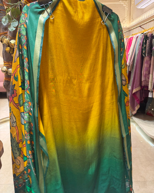 Shaded Maheshwari cotton suits with Madhubani dupatta