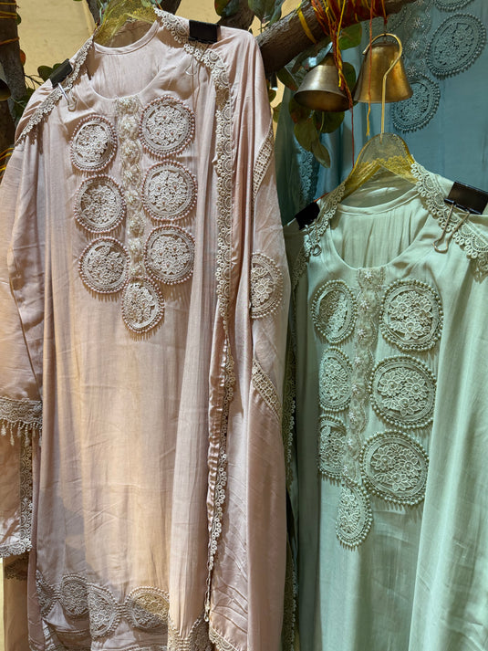 Pakistani crochet modal suit set