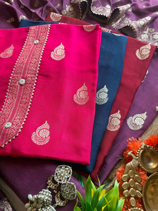 Banarasi Ambi pure Dolla Silk suit set