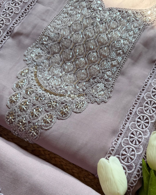 Pakistani Modal Crochet Embroidered Suit Set