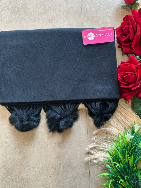 Hana plain Pom Pom soft stole
