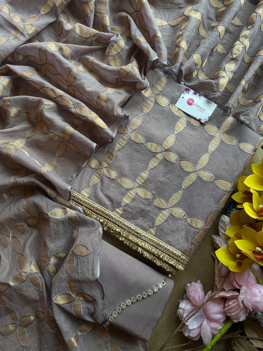 Gotta work mauve mul cotton suit set