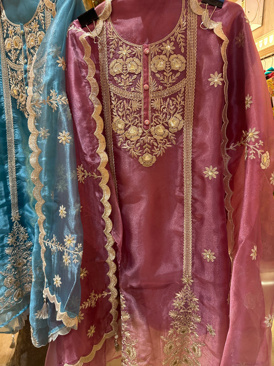 Pure tissue 3D floral dori work suit set