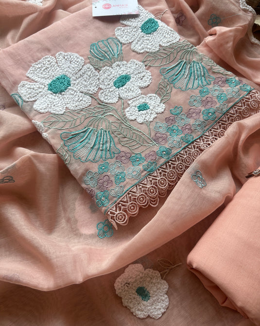 Wool work pure Mul cotton suit set