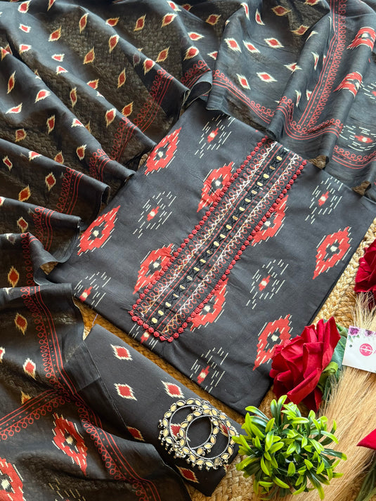 Combination Patola print Cambric cotton suit set