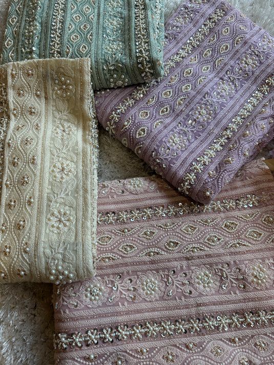 Pastel Jaal Chikankari pure georgette suit set