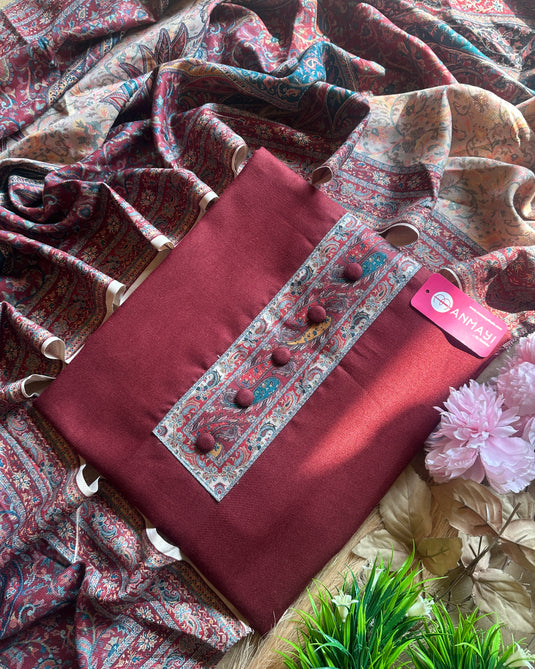 Bright and colourful printed shawl spun set