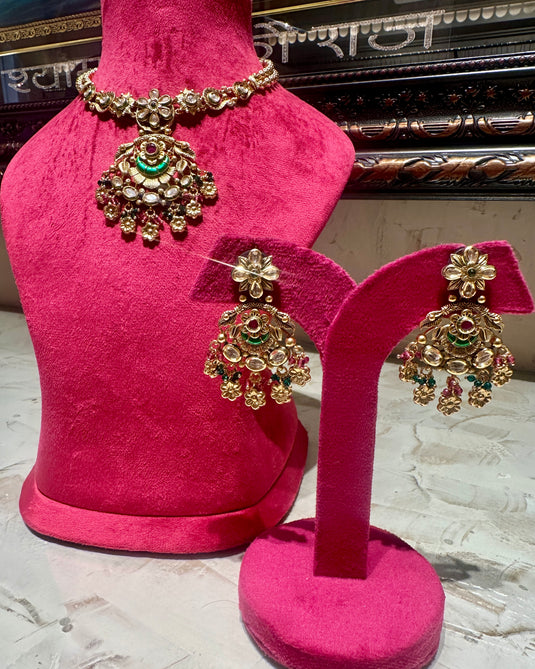 Durga antique Kundan set