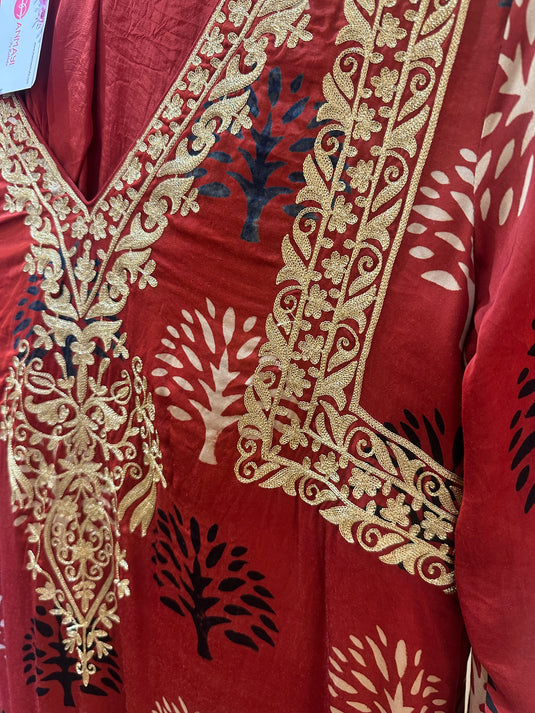 Article 15 Ajrakh crepe Heena kochar suit with farshi salwar