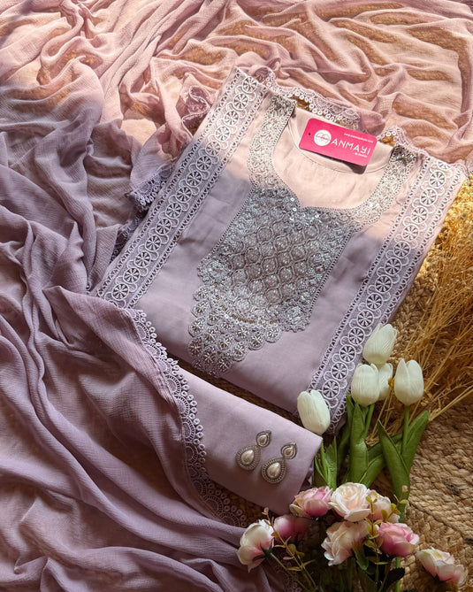 Pakistani Modal Crochet Embroidered Suit Set