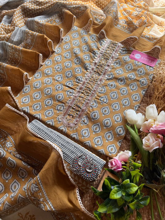 Jaipuri pure cotton printed suit set