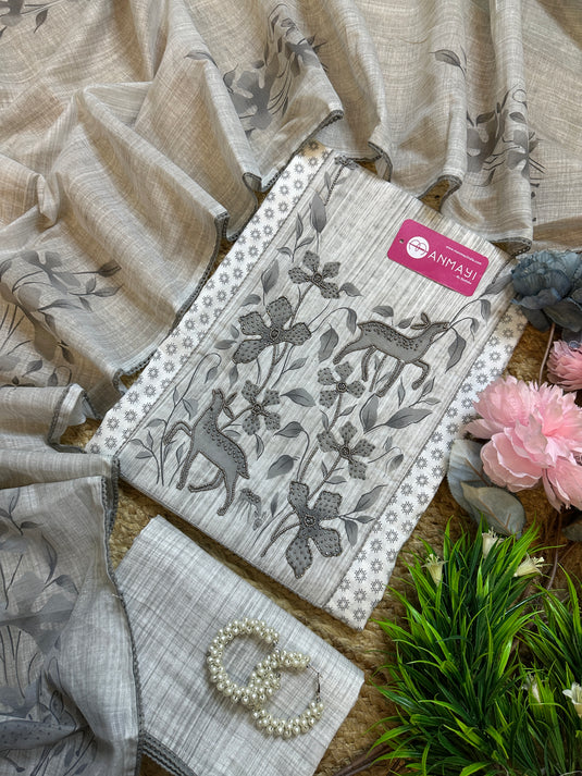 Deer print highlight mul cotton suit set