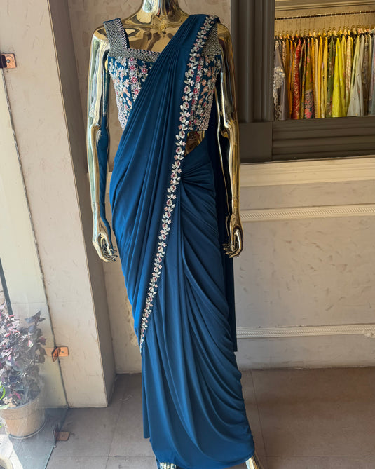 Parina drape saree with embellished stitched blouse