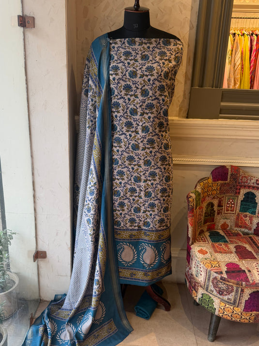 Maheshwari cotton Kalamkari print suit set