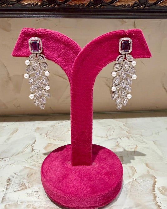 Grape bunch pearl studded earrings