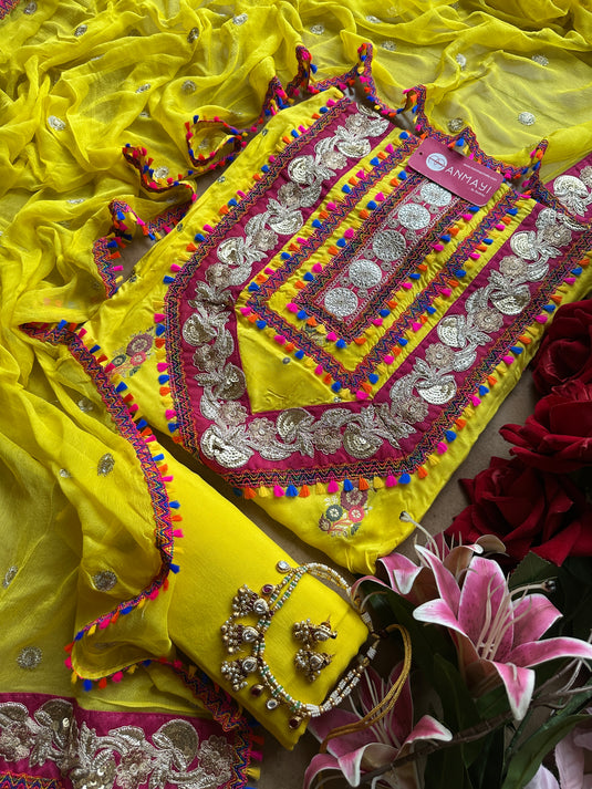 Boho looks coloured muslin suit set